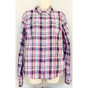 Aeropostale Women’s Multi-Color Plaid Button Down Shirt – Size XL